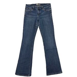 Kut from the Kloth Button Flap Pocket Jeans Sz 6 Dark Wash Grunge Embroidered‎